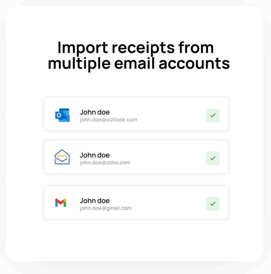 Import receipts and invoices from multiple accounts